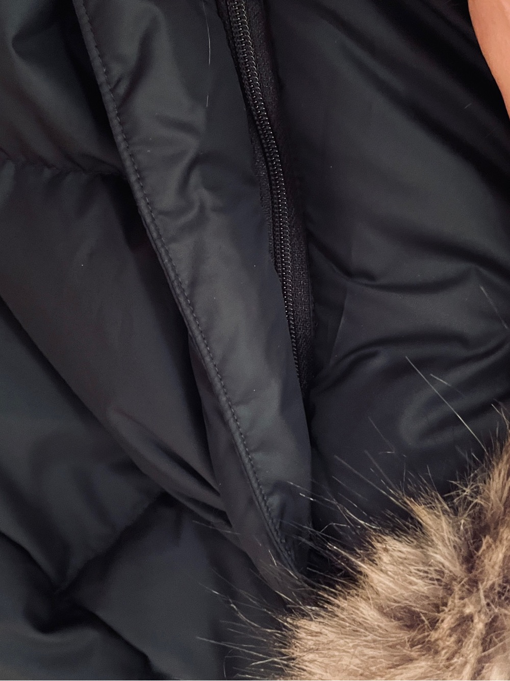 Eddie Bauer 650 Black Long Puffer Coat with Faux Fur Hood - Picture 8 of 11